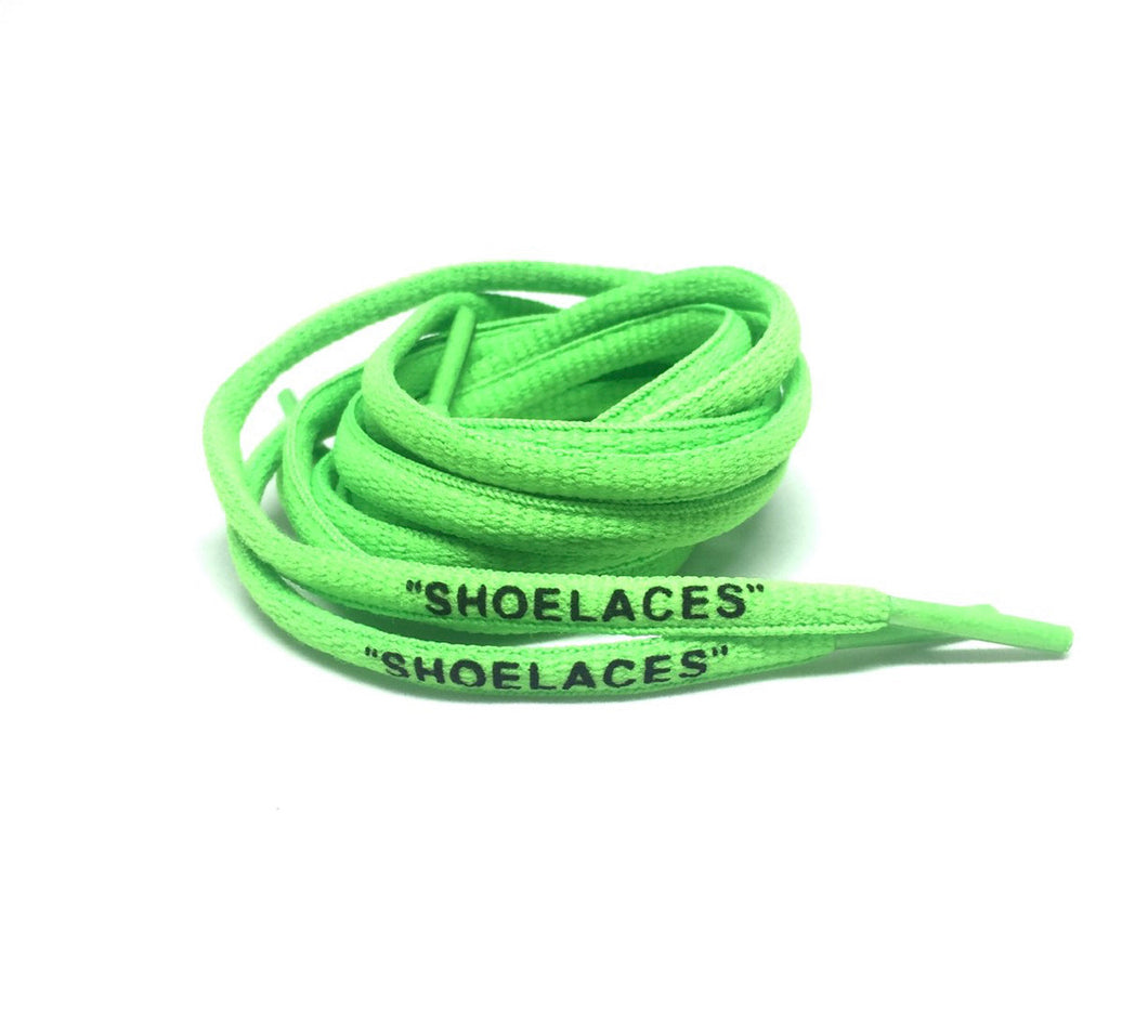 Off-white shoe laces (green)