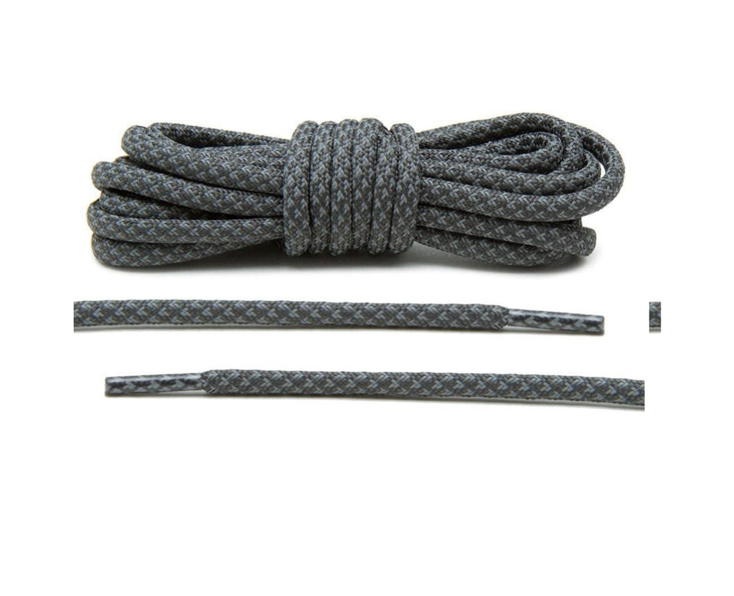 Charcoal reflective laces